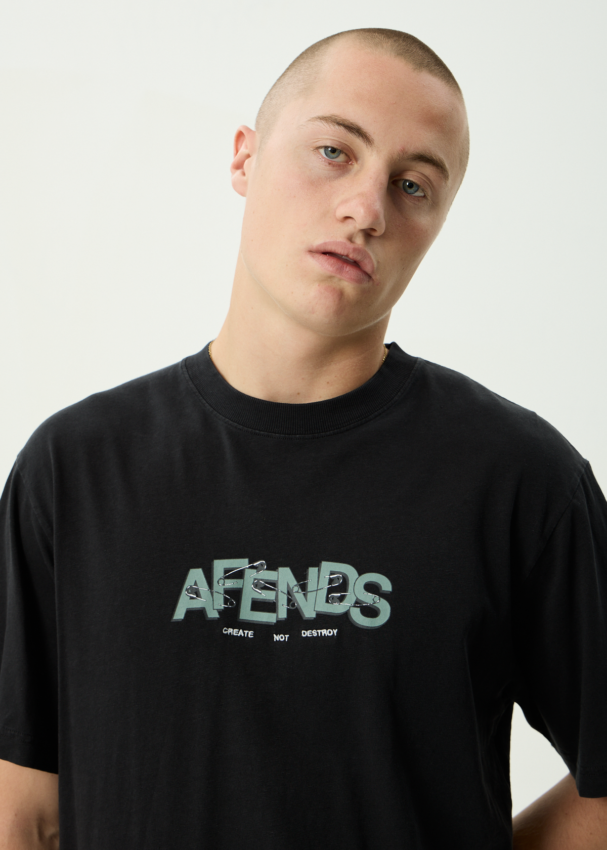 Afends Safety Hemp Retro Fit Tee Stone Black