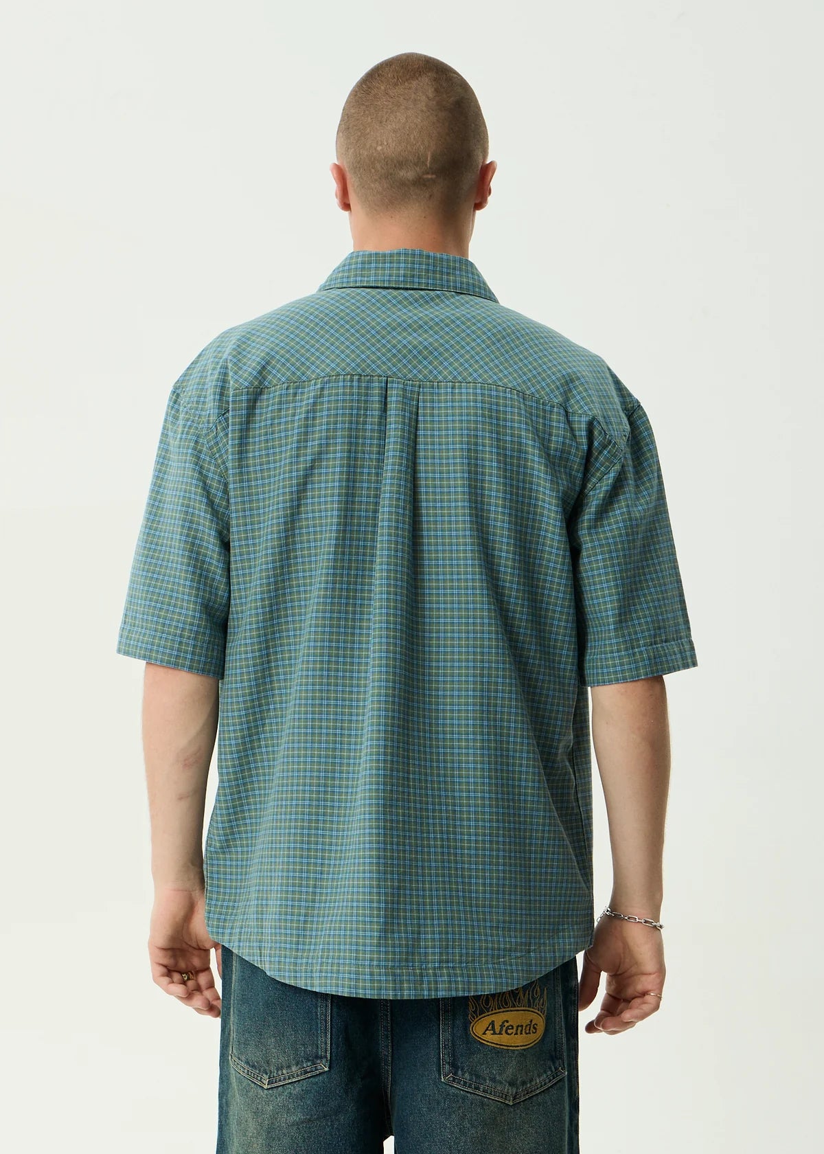 Afends Voyager Recycled Short Sleeve Shirt Deep Olive Check