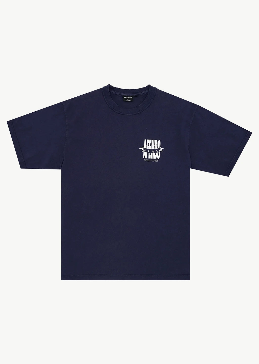 Afends Bad Dog Recycled Heavyweight Boxy Tee - Washed Deep Sea
