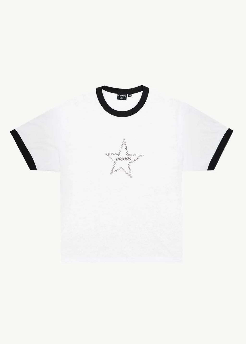 Afends Chains Hemp Boxy Ringer Fit Tee - White