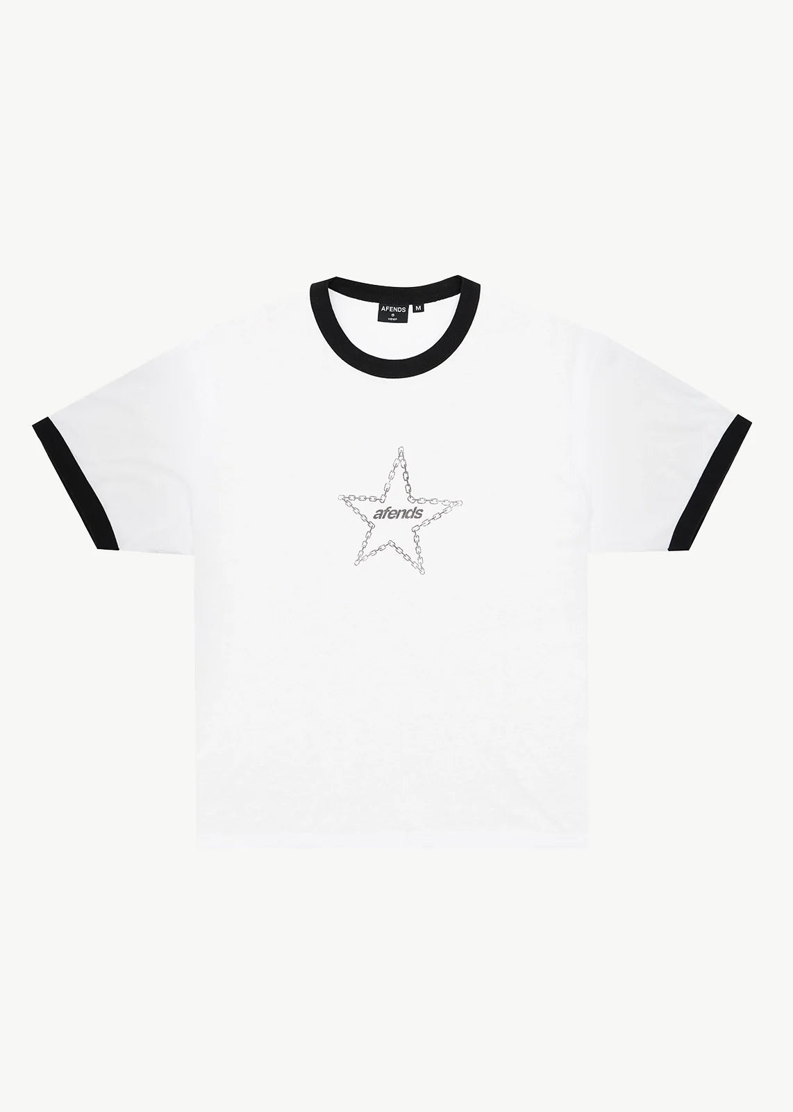 Afends Chains Hemp Boxy Ringer Fit Tee - White