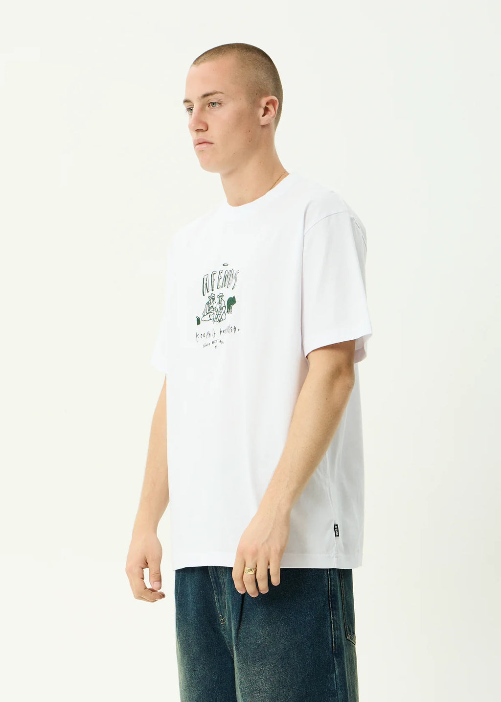 Afends Camp Fire Recycled Boxy Tee - White