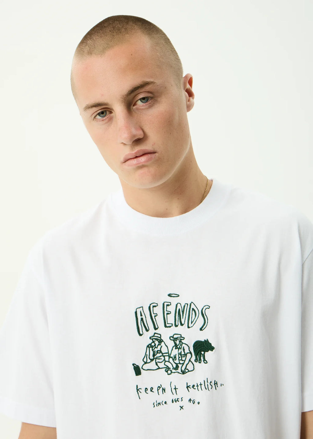 Afends Camp Fire Recycled Boxy Tee - White