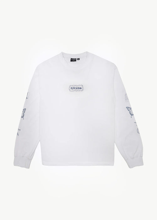 Afends Spiritual Boxy Long Sleeve Tee White