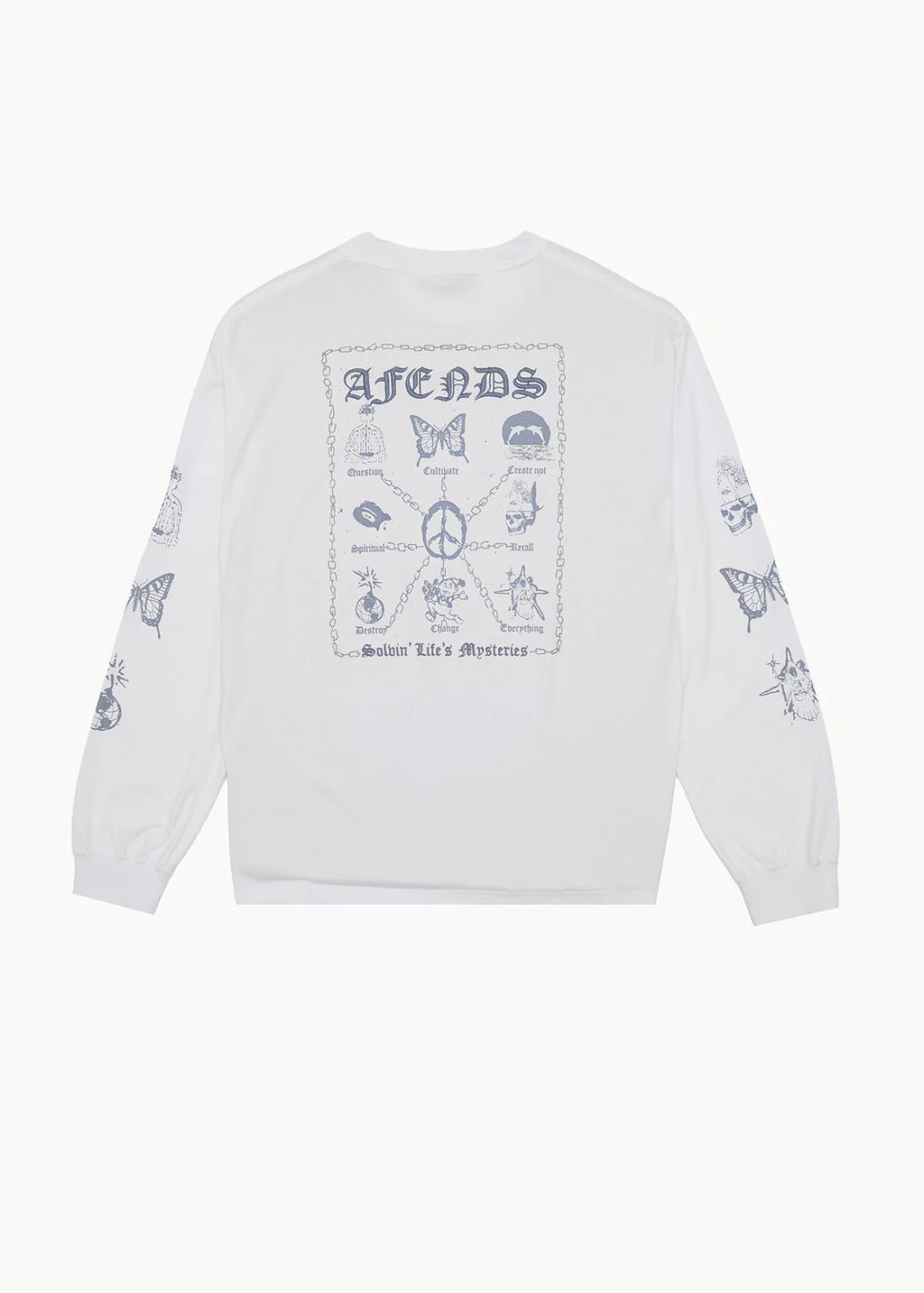 Afends Spiritual Boxy Long Sleeve Tee White