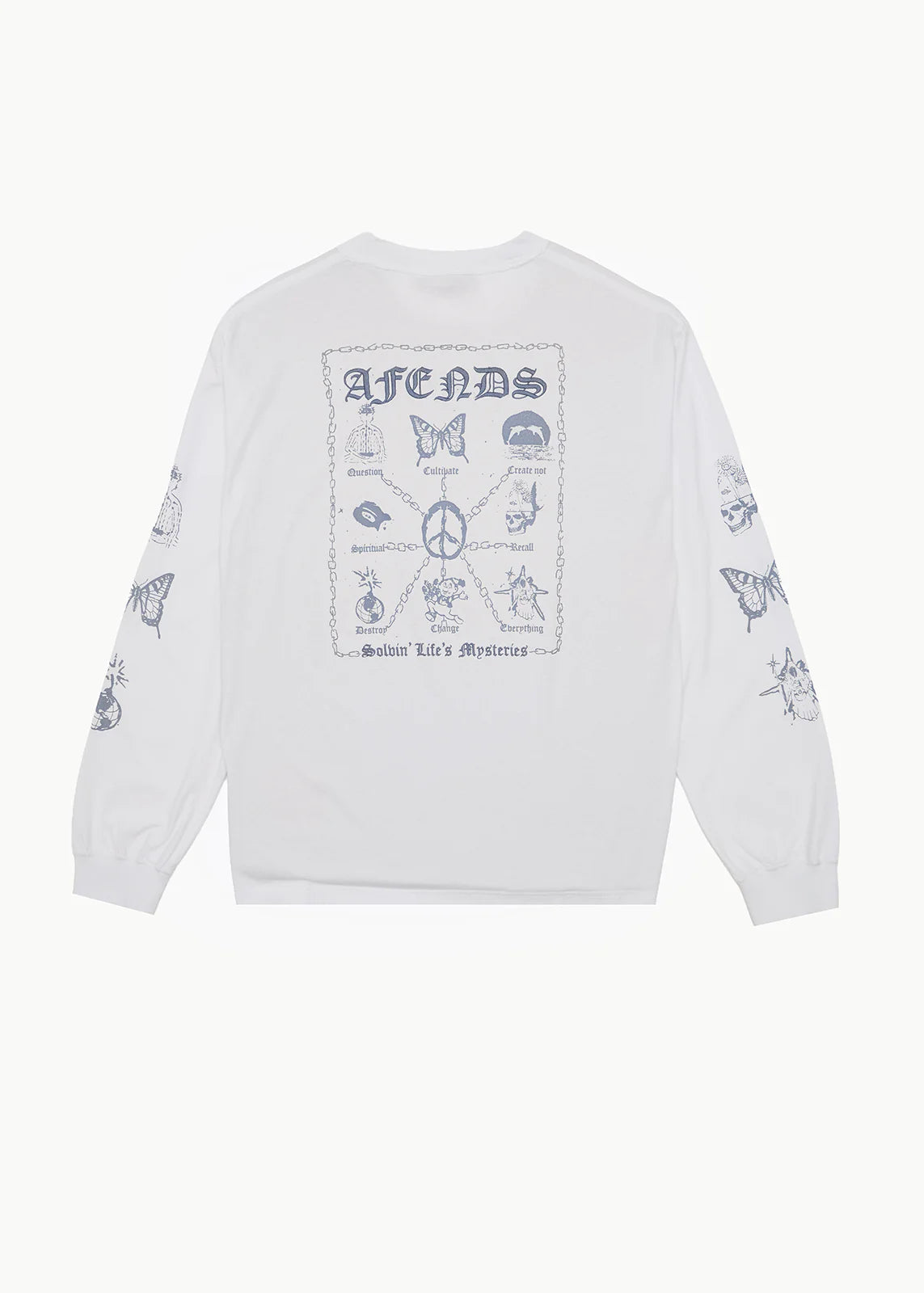 Afends Spiritual Boxy Long Sleeve Tee White