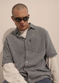 Afends Independent Hemp Short Sleeve Shirt - Navy Check
