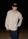 Afends Lennox Organic Short Sleeve Shirt - Olive Stripe