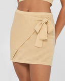 Harri Ribbed Knit Sarong Mini Skirt