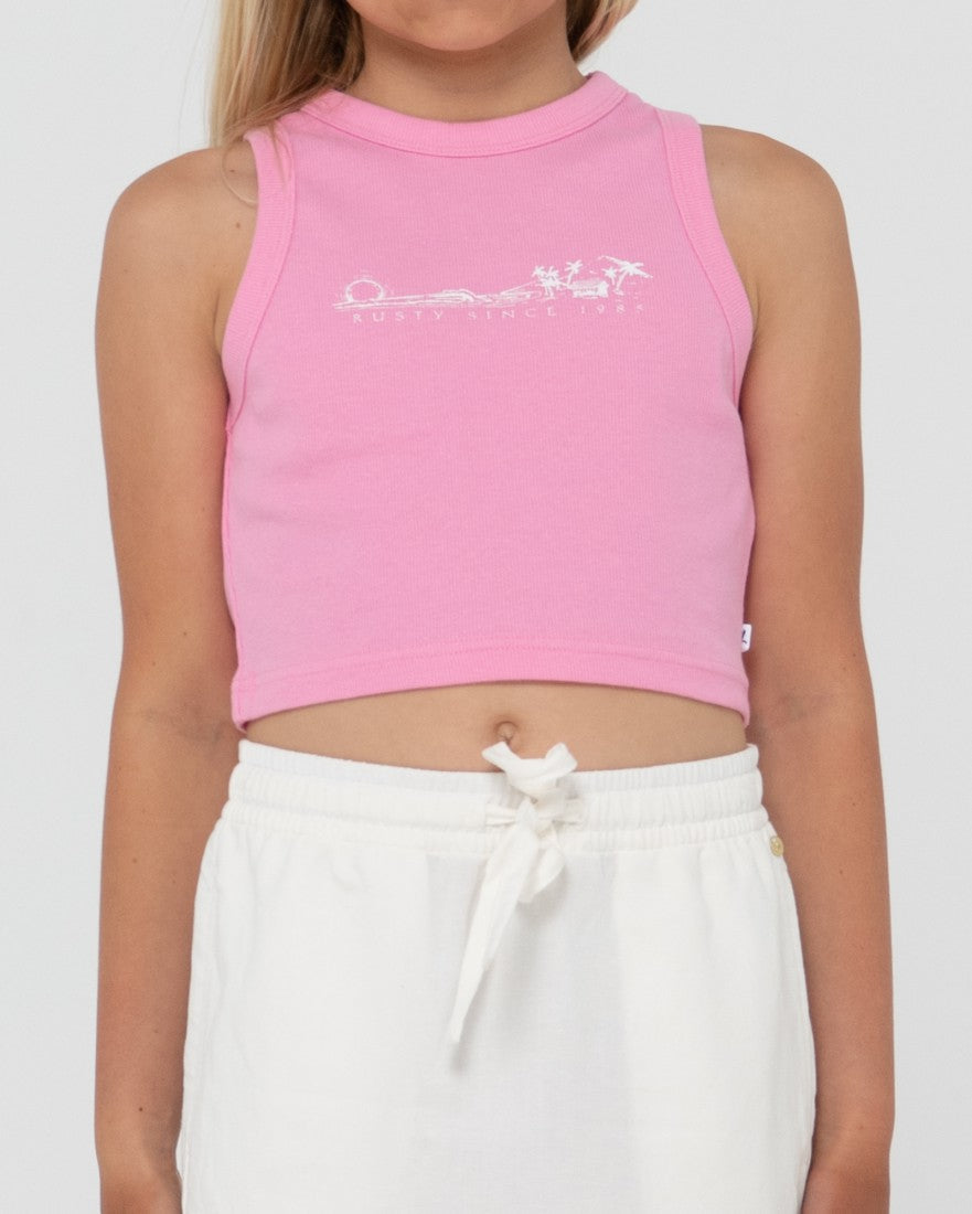 Rusty Island Life Graphic Racer Tank Girls