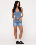 Flip Mommy Low Rise Mini Denim Skirt