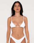 Sandalwood Textured Slick Triangle Bikini Top