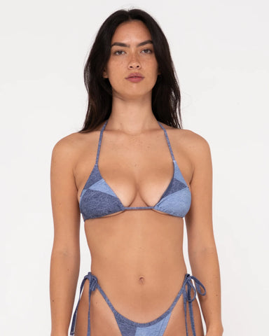 Britney Patchwork Triangle Bikini Top