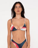 Meshy Printed Triangle Bikini Top