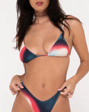 Meshy Printed Triangle Bikini Top