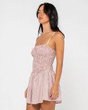 Rusty Mimi Striped Bubble Mini Dress