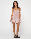 Rusty Mimi Striped Bubble Mini Dress