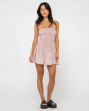 Rusty Mimi Striped Bubble Mini Dress