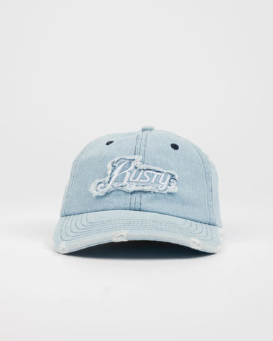 Rusty Beta Denim Distressed Dad Cap