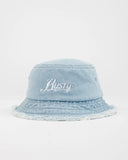 Rusty Beta Denim Distressed Bucket Hat