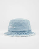 Rusty Beta Denim Distressed Bucket Hat
