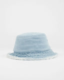 Rusty Beta Denim Distressed Bucket Hat