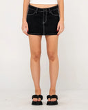 Rusty Flip Mommy Low Rise Mini Denim Skirt