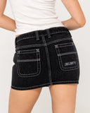 Rusty Flip Mommy Low Rise Mini Denim Skirt