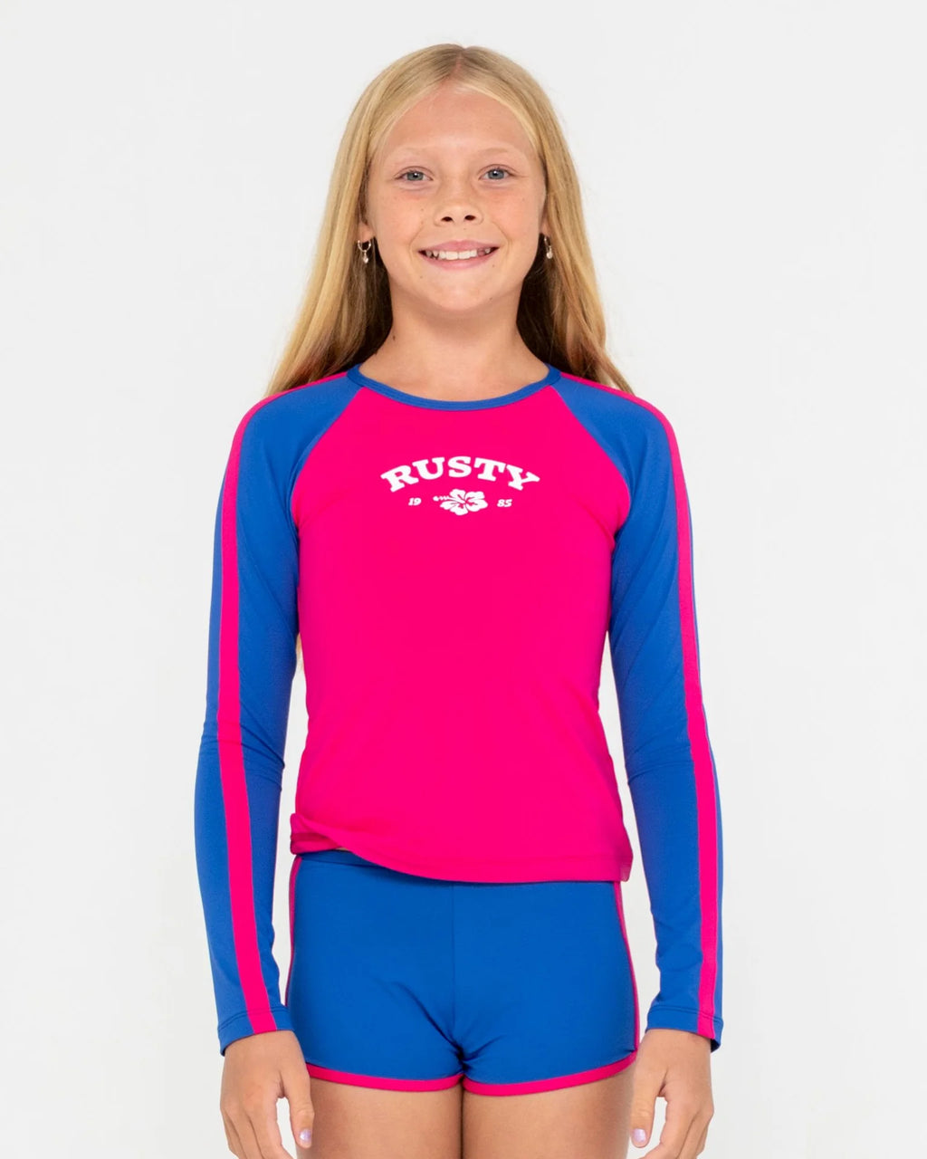 Rusty Contrast Rashie And Shorts Set Girls