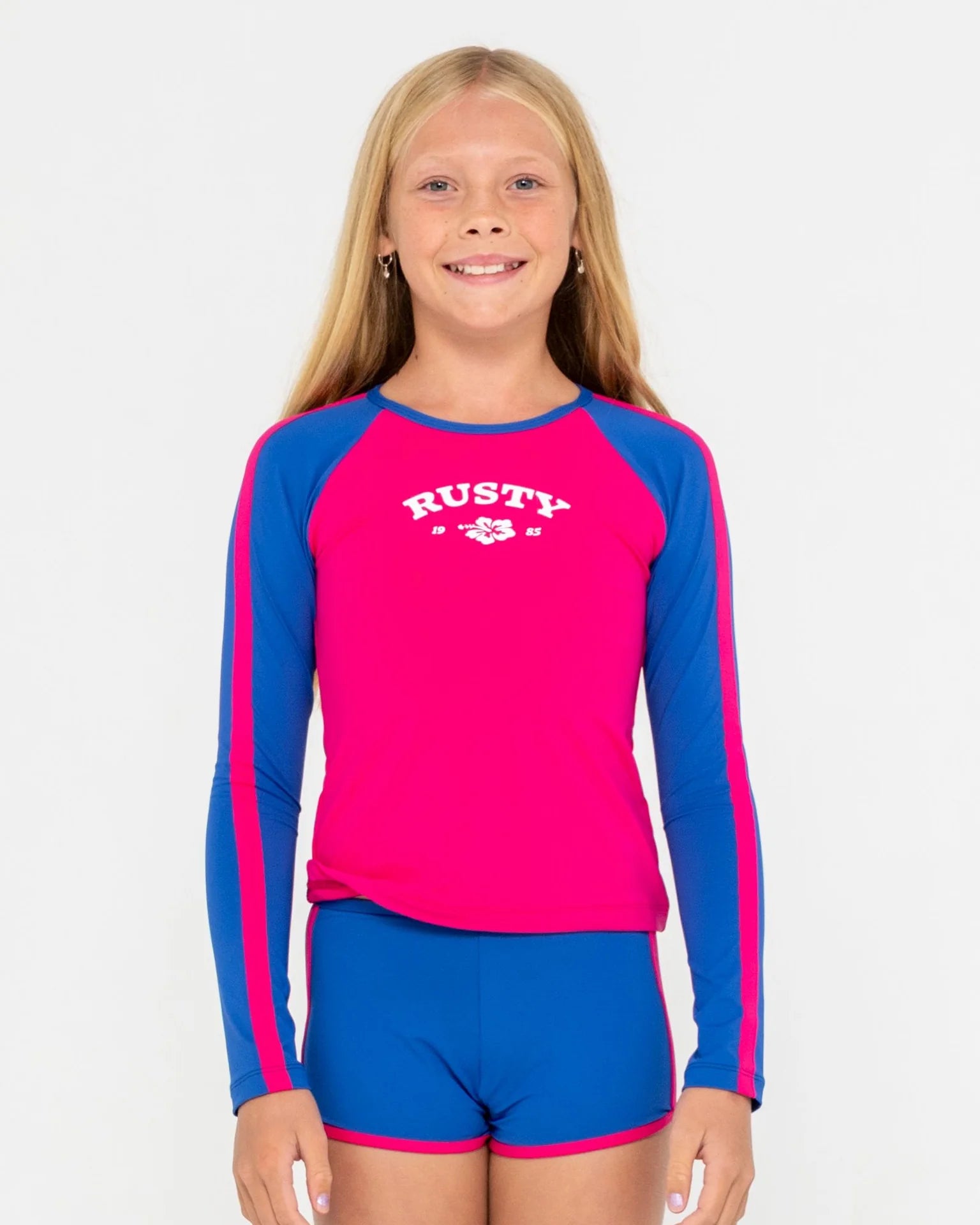 Rusty Contrast Rashie And Shorts Set Girls