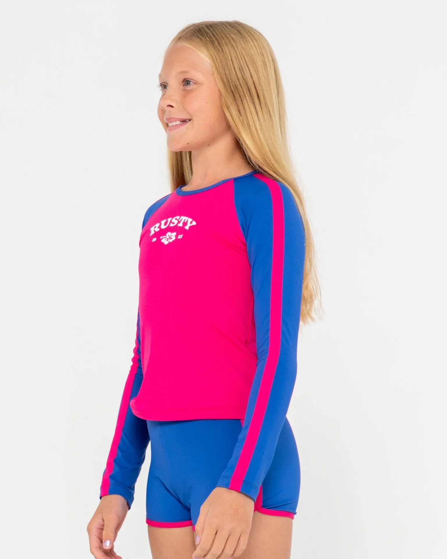 Rusty Contrast Rashie And Shorts Set Girls