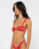 Rusty Shimmy Bralette Bikini Top