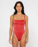 Rusty Shimmy Low Back One Piece Swimsuit
