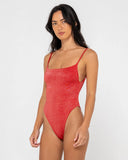 Rusty Shimmy Low Back One Piece Swimsuit