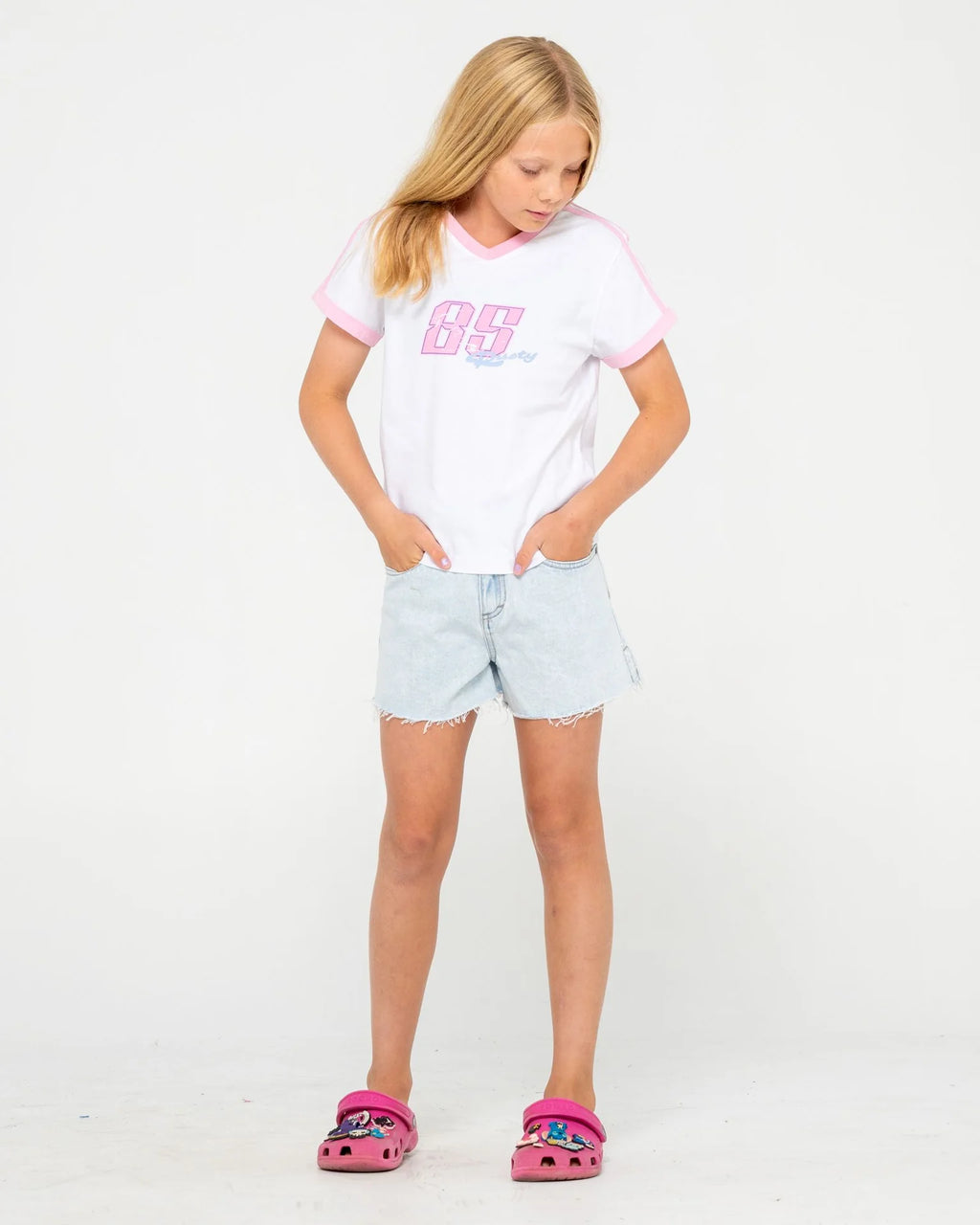 Rusty Penny Kick Flare Denim Short Girls