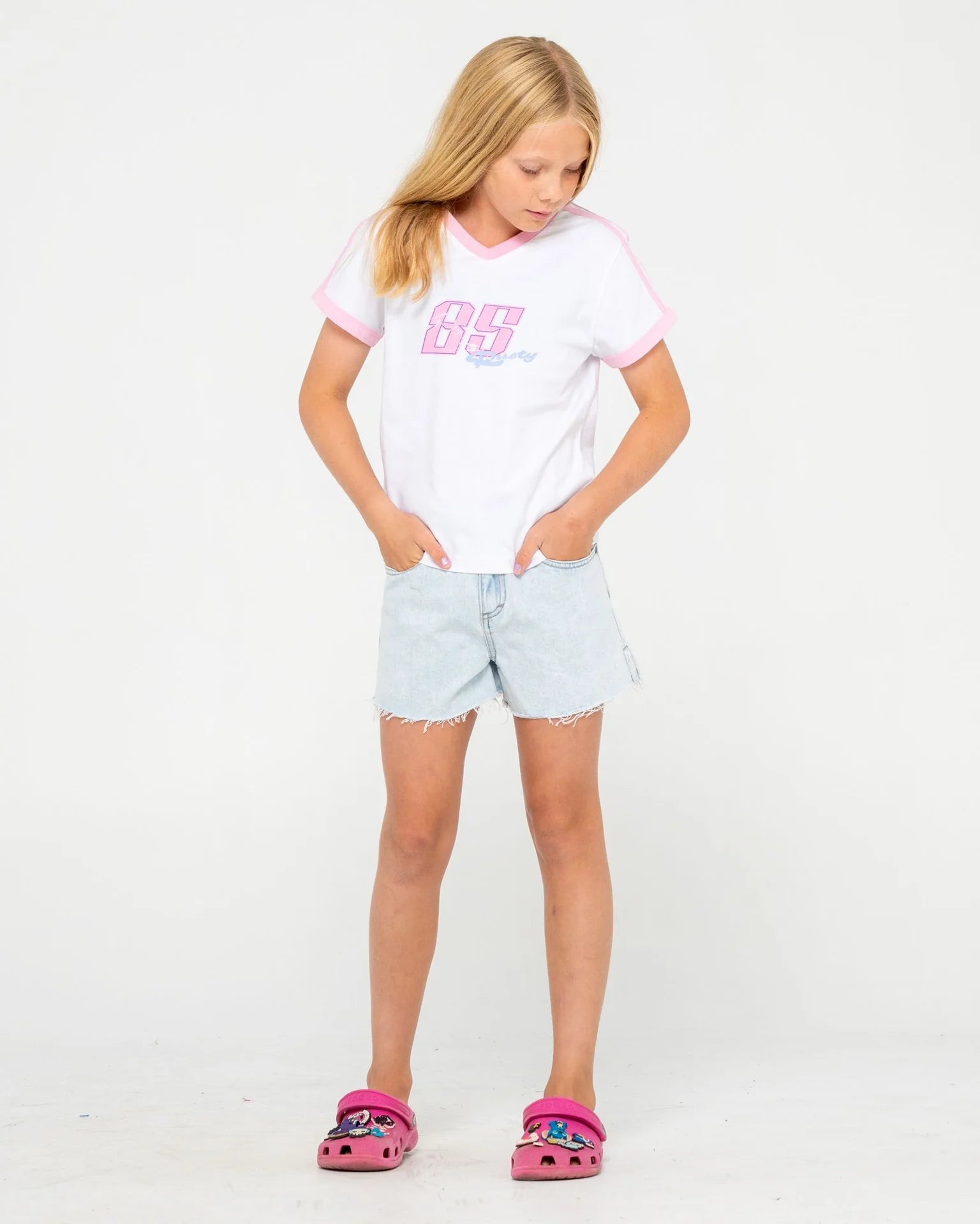 Rusty Penny Kick Flare Denim Short Girls