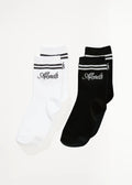 Afends Notice Recycled Socks Two Pack White / Black