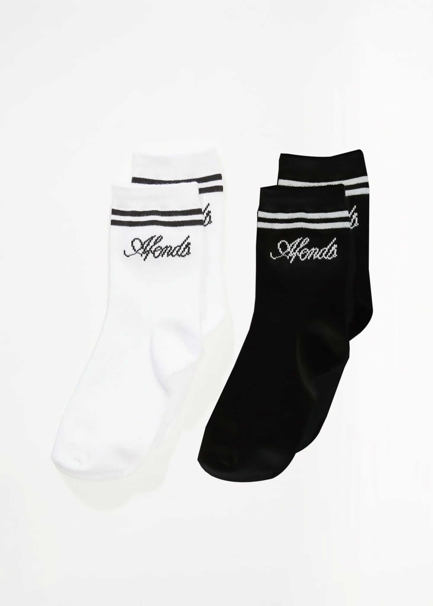 Afends Notice Recycled Socks Two Pack White / Black