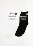 Notice Recycled Socks Two Pack White / Black