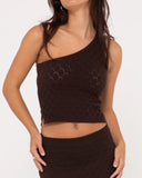 Leo One Shoulder Knit Top