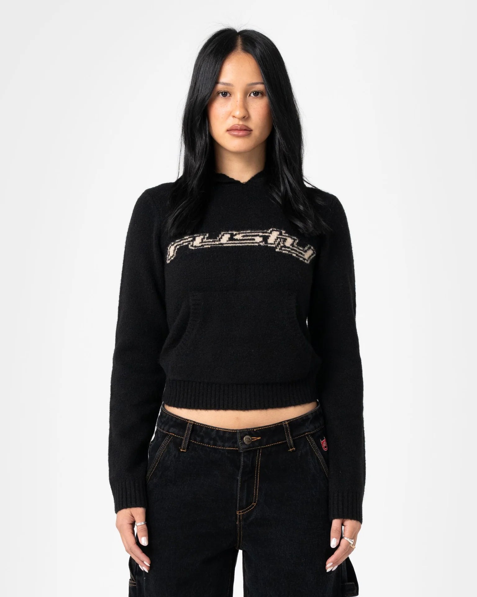 Rusty Intro Sofia Graphic Knit Hoodie