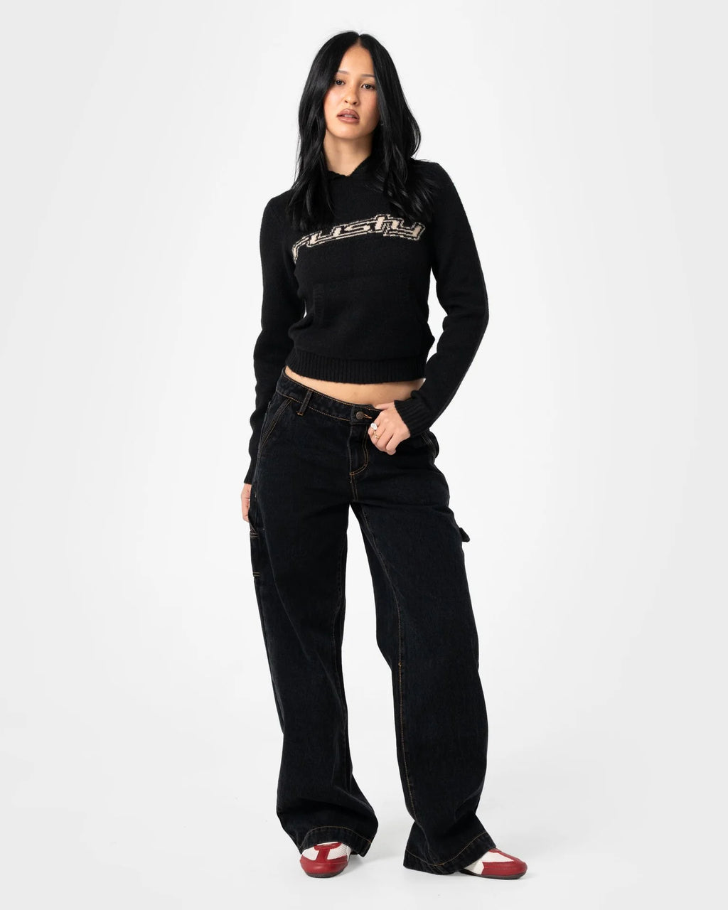 Rusty Intro Sofia Graphic Knit Hoodie