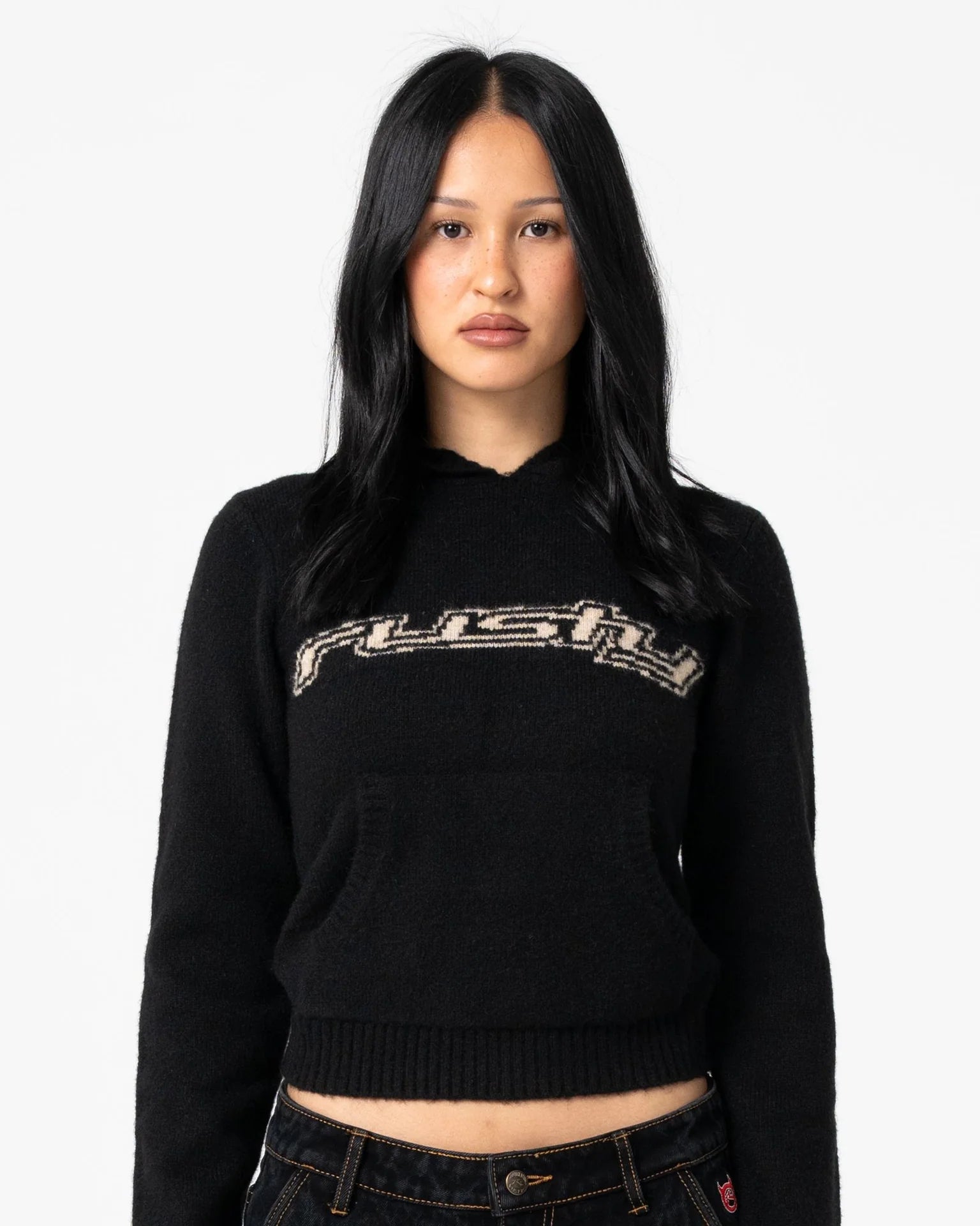 Rusty Intro Sofia Graphic Knit Hoodie