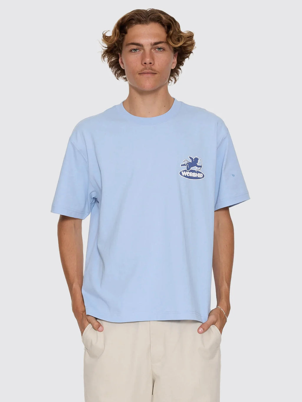 Worship Shadow Cherub Tee - Dream Blue