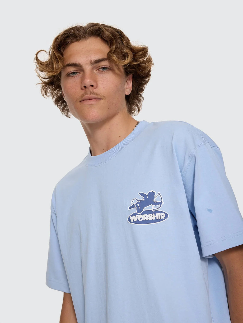 Worship Shadow Cherub Tee - Dream Blue