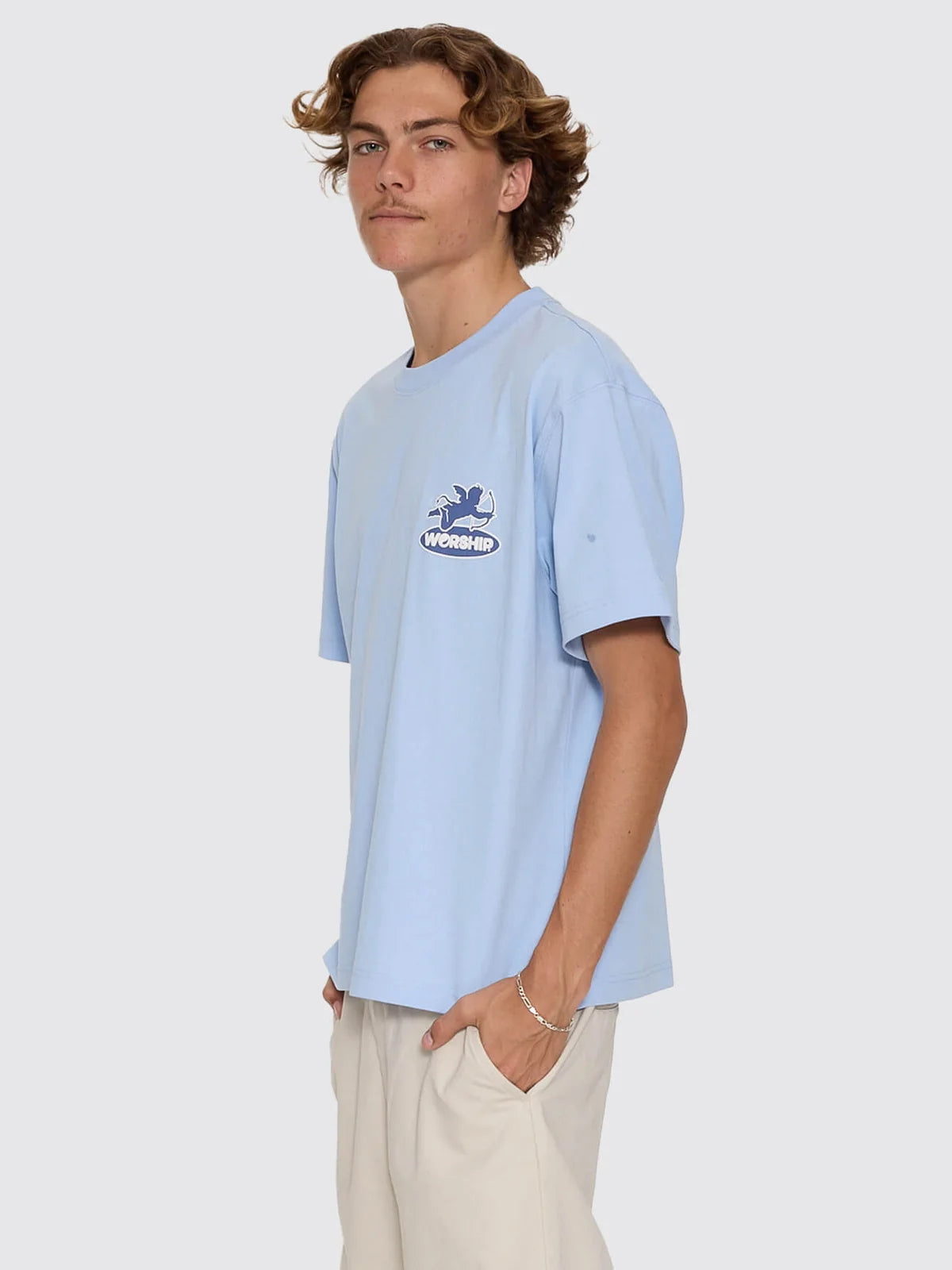 Worship Shadow Cherub Tee - Dream Blue