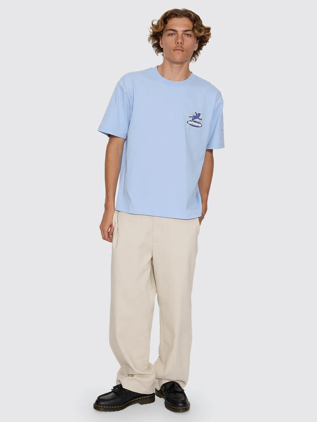 Worship Shadow Cherub Tee - Dream Blue
