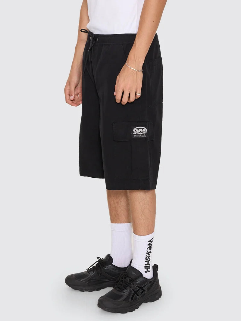 Worship Topper Elastic Cargo Short - Black