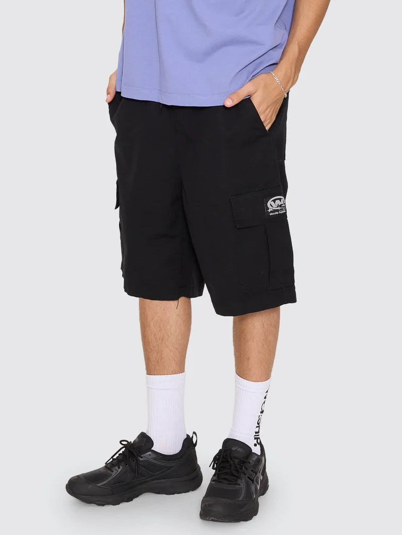 Worship Topper Elastic Cargo Short - Black