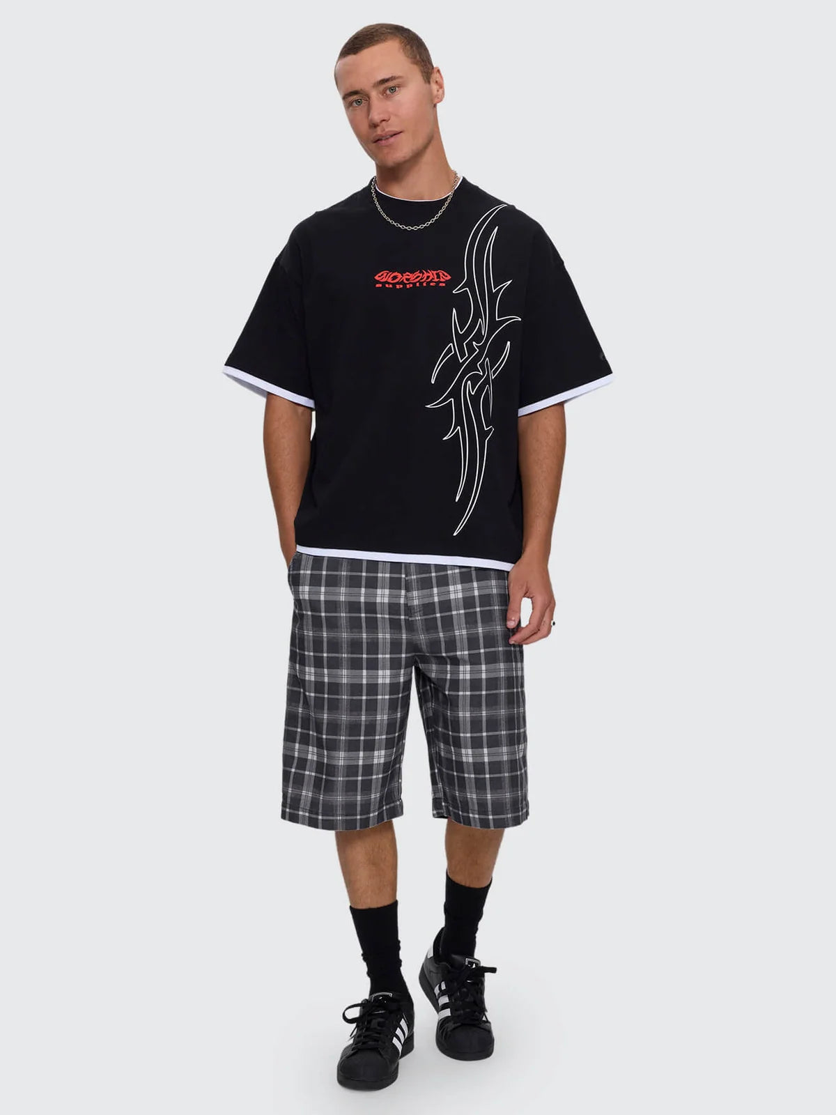 Worship Pitted Box Crop Layer Tee - Black